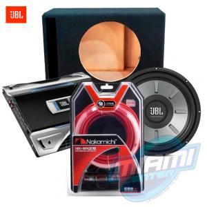 COMBO SUBWOOFER JBL + AMPLIFICADOR JBL + BOX + KIT