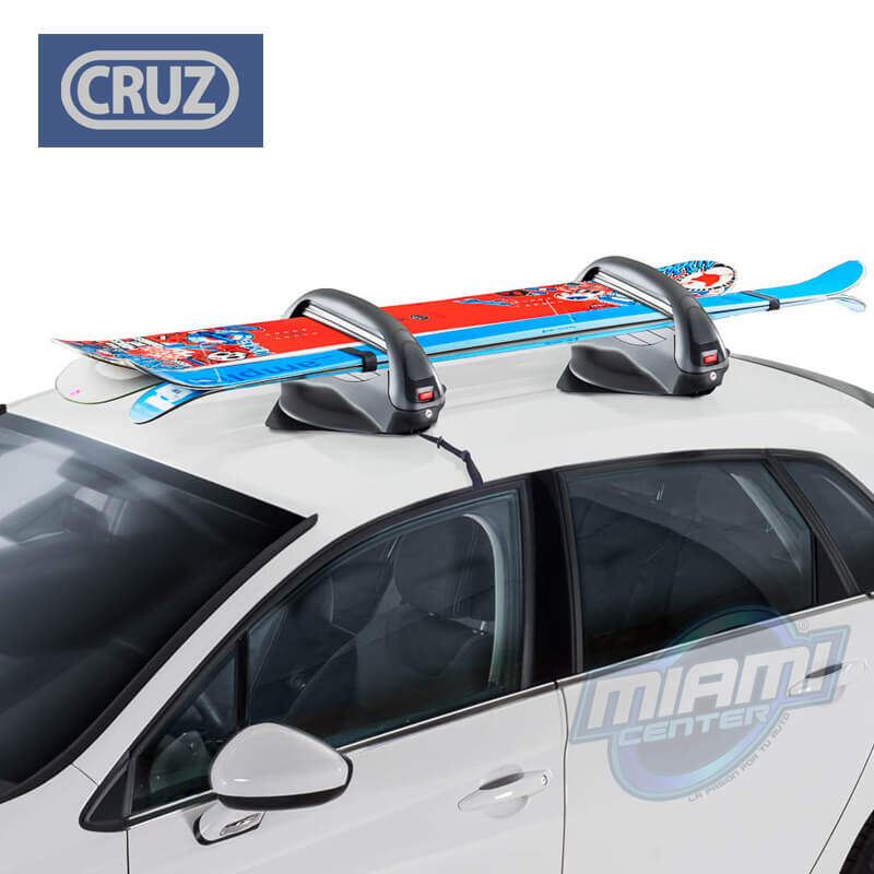 Porte-skis + Barres De Toit Pour Fiat Panda III 5 Portes (2012+) | Support 4 Paires De Skis Ou 2 Snowboards | Aluminium Verrouillable
