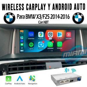 BMW INTERFACE CARPLAY • ANDROIDAUTO • MODELOS X3/F25 2014-2016 (6.5"/8.8"/10.25")