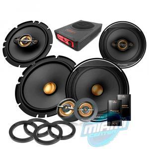 COMBO PARLANTES + COMPONENTES PIONEER TS-A1608C + SUBWOOFER AMPLIFICADO DB DRIVE EPS8 + ESPACIADORES (INSTALADO)