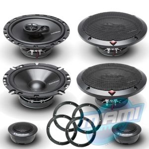 COMPONENTES ROCKFORD R165-S + PARLANTES R165X3 + ESPACIADORES ABS (4)