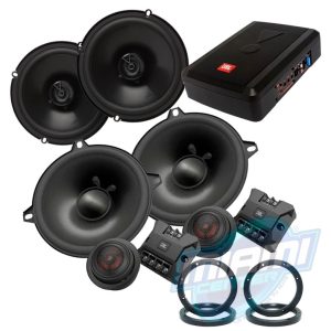 COMBO PARLANTES JBL CLUB 64FSL + COMPONENTES JBL CLUB 6500 + SUBWOOFER JBL SW68 + ESPACIADORES (INSTALADO)