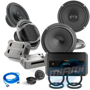 COMBO PARLANTES HERTZ CX165 + COMPONENTES HERTZ CPK165 + AMPLIFICADOR DP4.400 + KIT GAUGE HYPNOTIC + ESPACIADORES (INSTALADO)